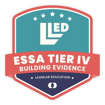 ESSA Tier IV Building Evidence badge awarded by LeanLab Education